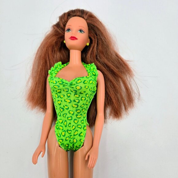 Florida Vacation Midge Barbie Doll 1998 20538 Red Hair Green Swimsuit Mattel Rea - Picture 10 of 16